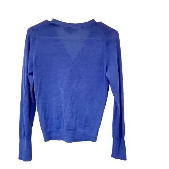 Banana Republic Women's Cornflower Blue Cotton/Nylon V-Neck Button Down Cardigan - Picture 6 of 10